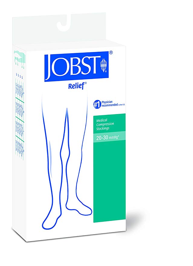 Jobst Relief 20-30 mmHg Open Toe Thigh High Beige Compression Stocking