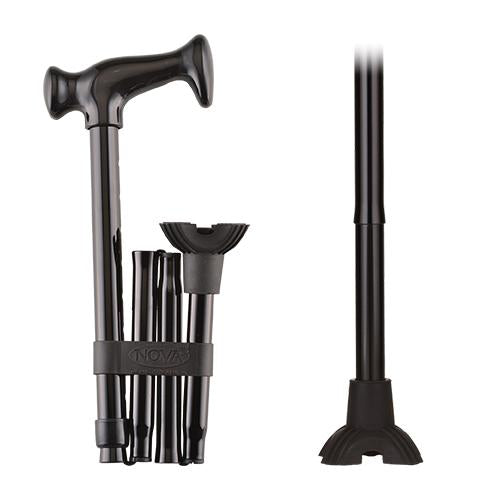 Nova Folding Travel Cane W/QUAD TIP Assorted Designs Nova Folding Travel Cane W/QUAD TIP Assorted Designs Canes Nova - Americare Medical Supply