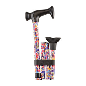 Nova Folding Travel Cane W/QUAD TIP Assorted Designs Nova Folding Travel Cane W/QUAD TIP Assorted Designs Canes Nova - Americare Medical Supply