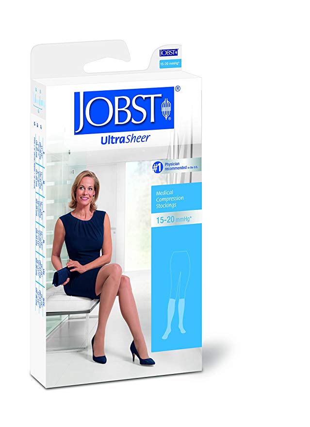 Jobst UltraSheer 15-20mmHg Natural Knee High Closed Toe Jobst UltraSheer 15-20mmHg Natural Knee High Closed Toe Compression Knee Highs Jobst - Americare Medical Supply