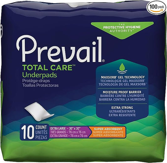 Prevail Total Care Underpads 30"x30"