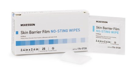McKesson Individual Packet 2.4 X 2.4 Inch Sterile Skin Barrier Film No Sting Wipes McKesson Individual Packet 2.4 X 2.4 Inch Sterile Skin Barrier Film No Sting Wipes Wipes McKesson - Americare Medical Supply