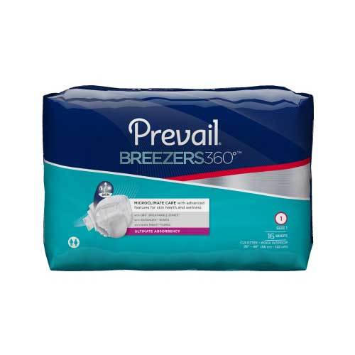 Prevail Breezers 360 Cloth-Like Incontinent Brief - Heavy Absorbency Prevail Breezers 360 Cloth-Like Incontinent Brief - Heavy Absorbency Fitted Tab Briefs Prevail - Americare Medical Supply