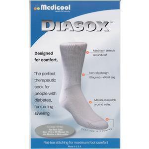 Medicool Diasox Socks White Medicool Diasox Socks White Socks Medicool - Americare Medical Supply