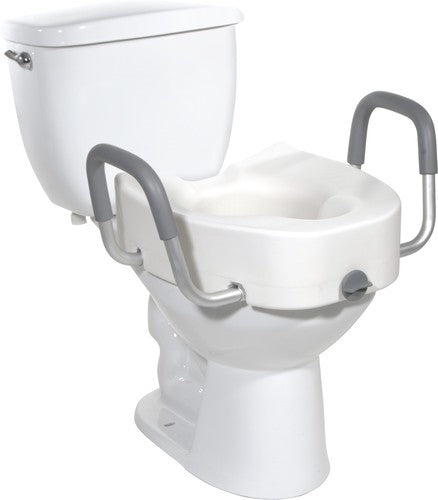 Drive Elongated Raised Toilet Seat With Arms 5" Height Drive Elongated Raised Toilet Seat With Arms 5" Height Toilet Seat Risers Drive - Americare Medical Supply