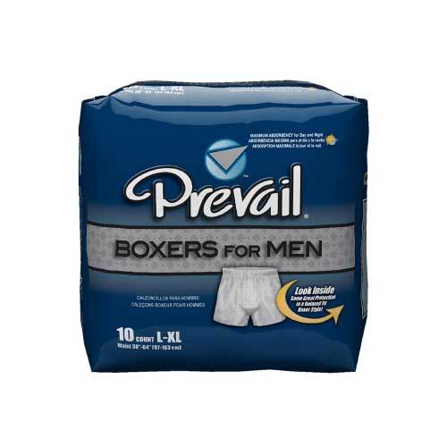 Prevail Boxers for Men Cloth-Like Absorbent Underwear - Heavy Absorbency Prevail Boxers for Men Cloth-Like Absorbent Underwear - Heavy Absorbency Pull-On Briefs Prevail - Americare Medical Supply