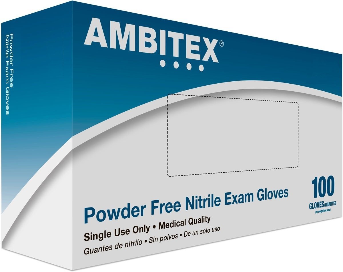 Ambitex Gloves Nitrile Powder Free 100 Count Ambitex Gloves Nitrile Powder Free 100 Count Gloves Ambitex - Americare Medical Supply