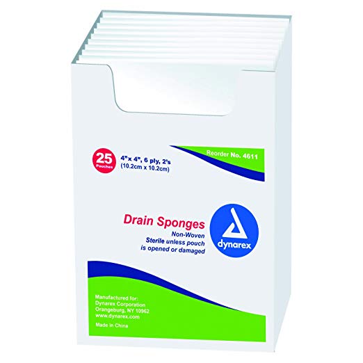 Dynarex Drain & IV Sponges, Sterile  4" x 4" 50 pack Dynarex Drain & IV Sponges, Sterile  4" x 4" 50 pack Sponges Dynarex - Americare Medical Supply