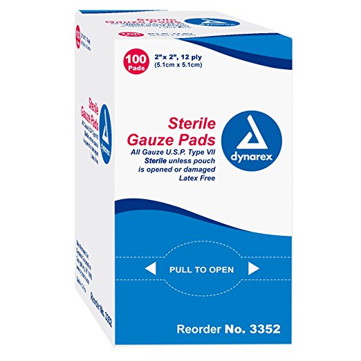 Dynarex Sterile Gauze Pads 100 pads 2"x2", 12ply #3352 Dynarex Sterile Gauze Pads 100 pads 2"x2", 12ply #3352 Gauze Dynarex - Americare Medical Supply