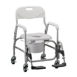 Nova Bath- Shower Chair and Commode with Padded Seat & Swingaway Footrest Nova Bath- Shower Chair and Commode with Padded Seat & Swingaway Footrest Rolling Shower Commode Nova - Americare Medical Supply