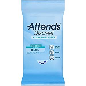 Attends Discreet Flushable Wipes Attends Discreet Flushable Wipes Wipes Attends - Americare Medical Supply