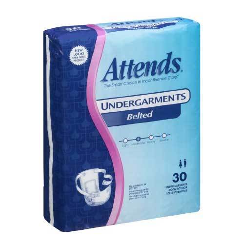 Attends Pull On Belted Disposable Underwear - Moderate Absorbency Attends Pull On Belted Disposable Underwear - Moderate Absorbency Belted Briefs Attends - Americare Medical Supply