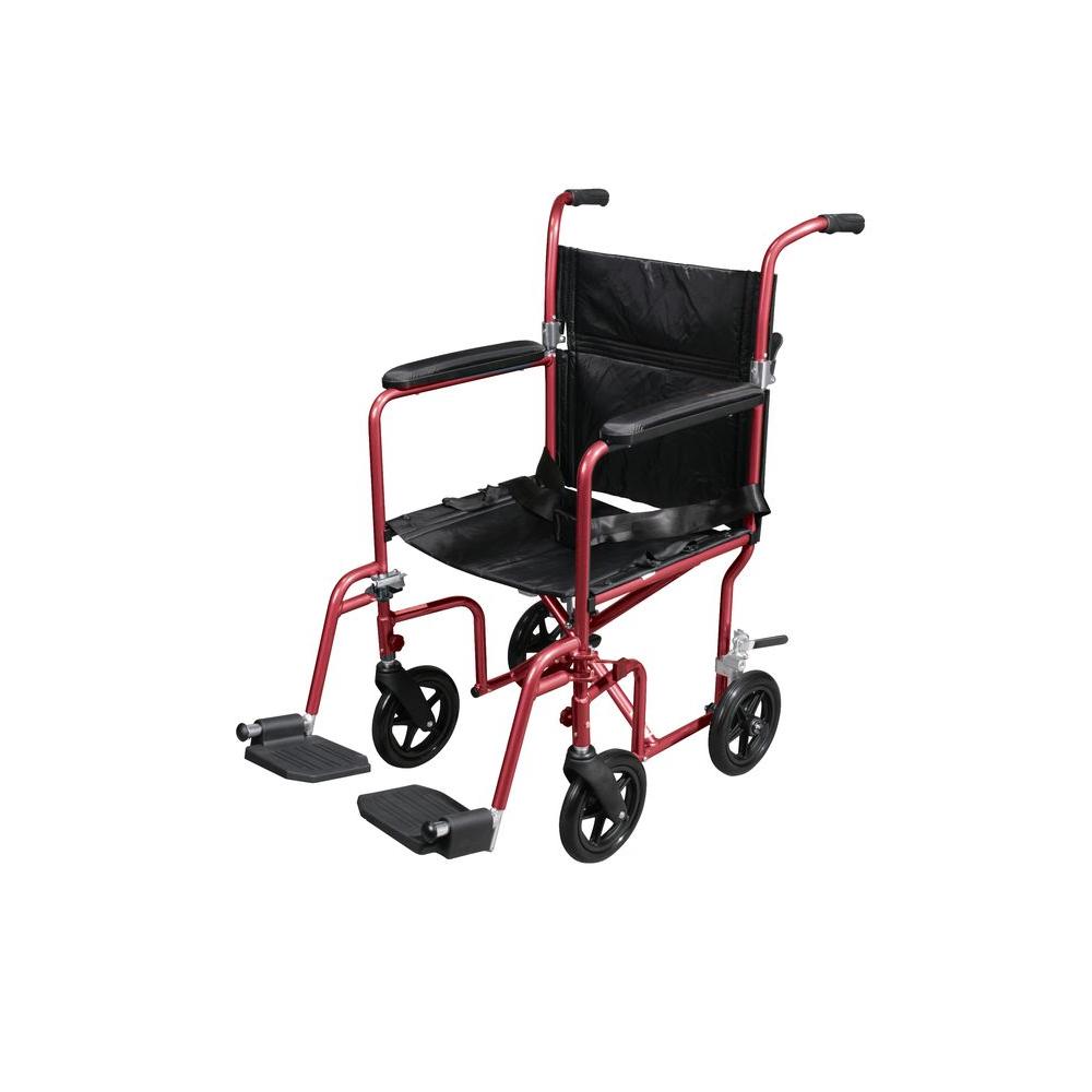 Drive Deluxe Fly-Weight Aluminum Transport Chair with Removable Casters Drive Deluxe Fly-Weight Aluminum Transport Chair with Removable Casters Transport Wheelchairs Drive - Americare Medical Supply
