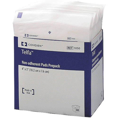Covidien Telfa Non-adherent Pads Prepacks 4"x3" Item#1050 Covidien Telfa Non-adherent Pads Prepacks 4"x3" Item#1050 Non-adherent Pads Covidien - Americare Medical Supply