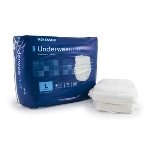 McKesson Lite Absorbent Underwear - Light Absorbency McKesson Lite Absorbent Underwear - Light Absorbency Pull-On Briefs McKesson - Americare Medical Supply