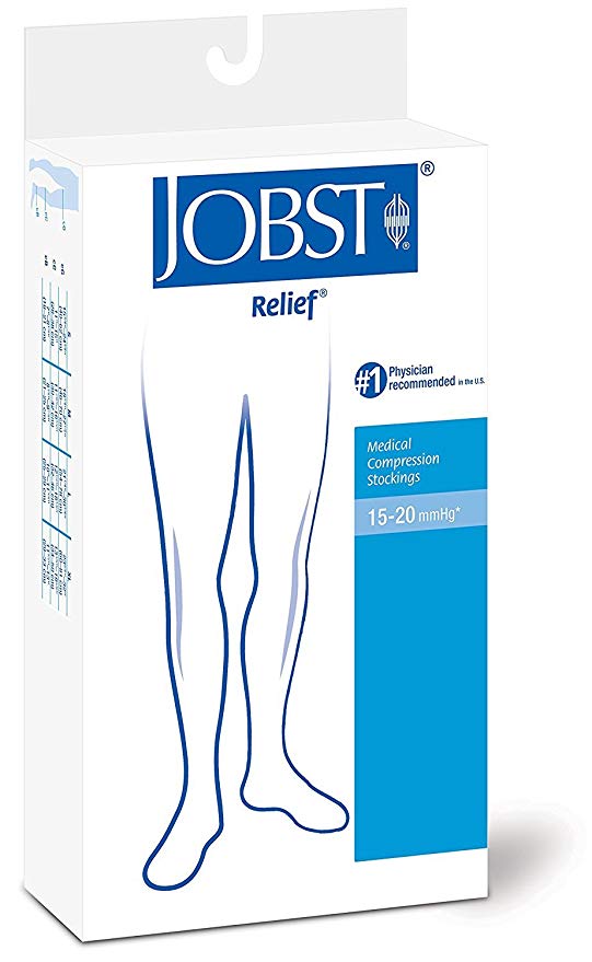 Jobst Relief 15-20mmHg Black Thigh High Closed Toe Compression Stockings Jobst Relief 15-20mmHg Black Thigh High Closed Toe Compression Stockings Compression Stocking Jobst - Americare Medical Supply